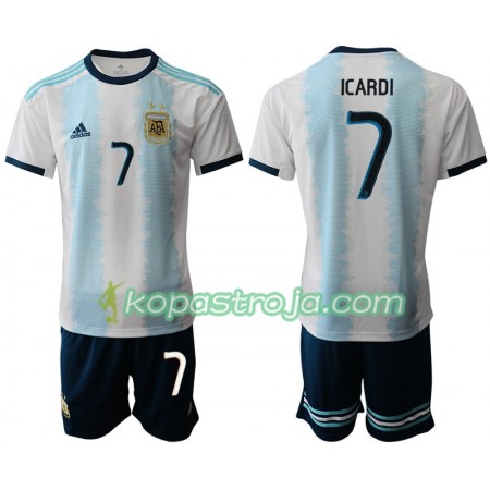 Billiga Fotbollströjor Argentina ICARDI 7 Barn Hemma tröja Copa América 2019 Kortärmad